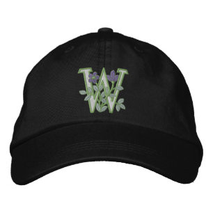 Blume Monogram Initial W Bestickte Baseballkappe