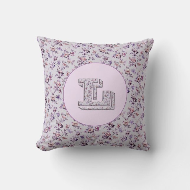 Blume Monogram L Kissen (Vorderseite)