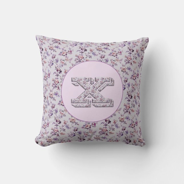 Blume Monogram X Kissen (Vorderseite)