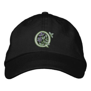 Blume Monogramm Anfangswert Q Bestickte Baseballkappe