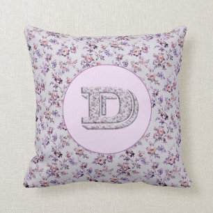 Blume Monogramm D Kissen