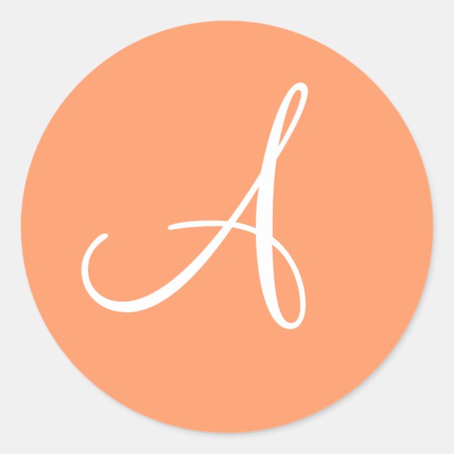 Blume Monogramm Hochzeit Runder Aufkleber (Vorderseite)