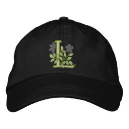 Blume Monogramm Initial L Bestickte Baseballkappe