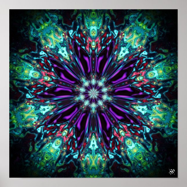 Blume Monster Schild v2 - Muster pareidolis (Vorne)