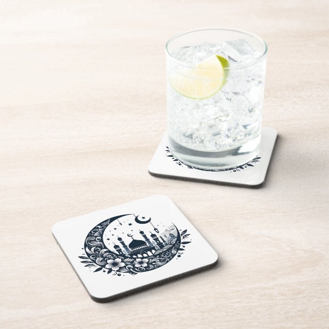 Blume Moon Mosque Getränkeuntersetzer (Rechte Seite)