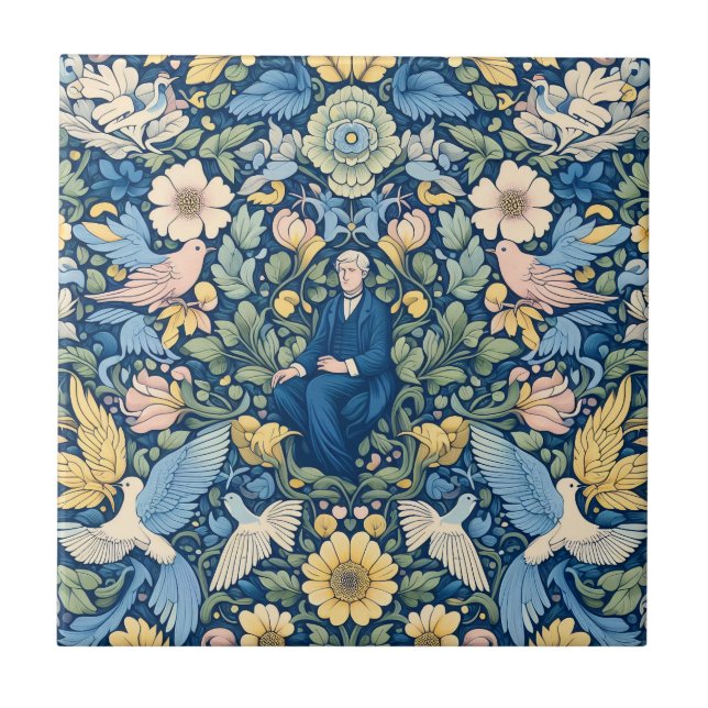 Blume Morris Art Fliese (Vorderseite)