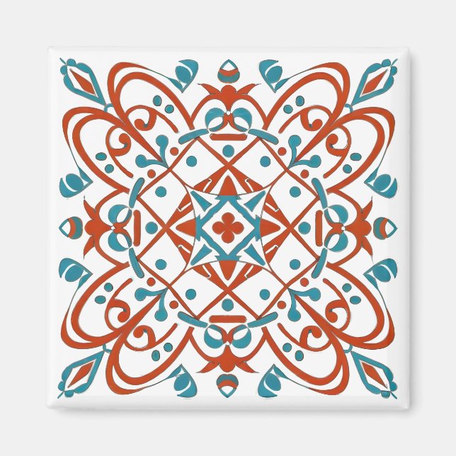 Blume-Mosaik Magnet (Vorne)