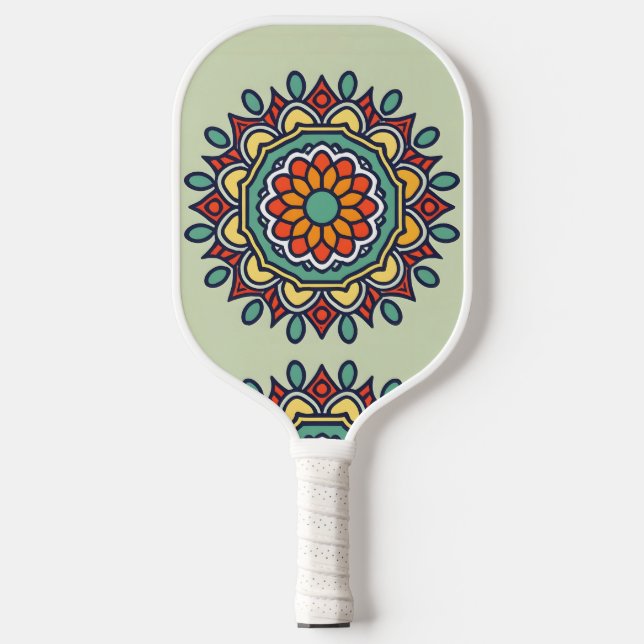 Blume mosaik, Mandala-Muster Pickleball Schläger (Vorderseite)