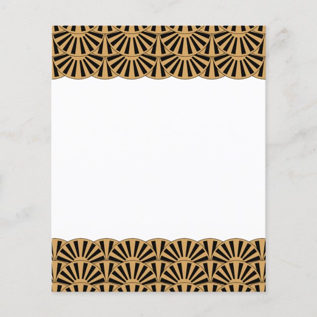 Blume Motif: Schwarz-Déco-Fan (Vorderseite)