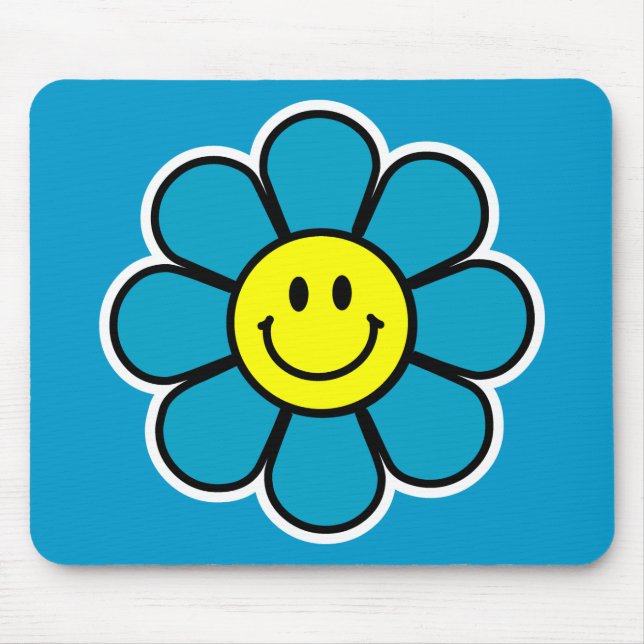 Blume Mousepad (blau) (Vorne)