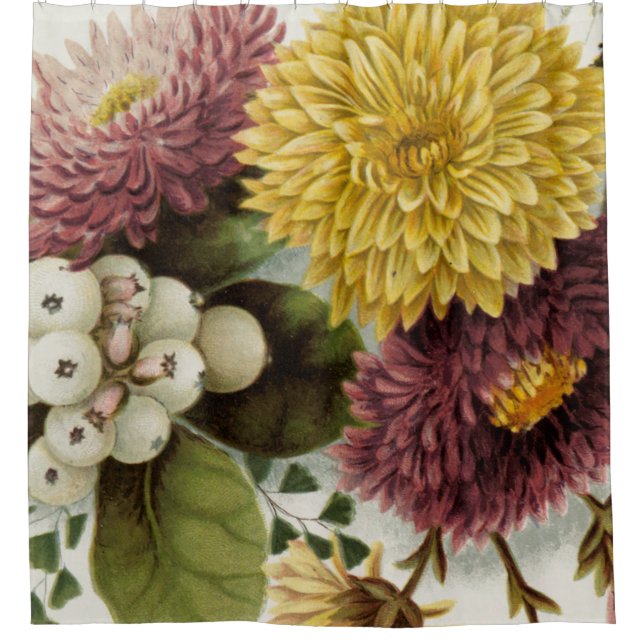 Blume Mum Floral Duschvorhang (Vorderseite)