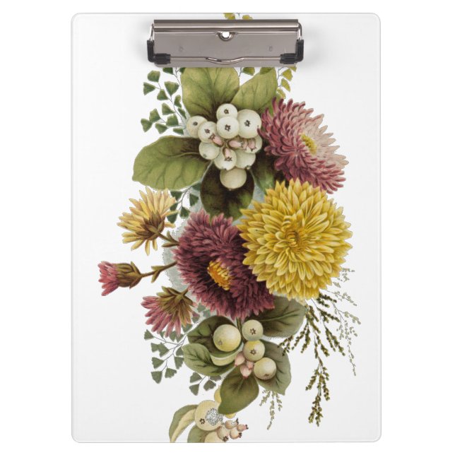 Blume Mum Floral Klemmbrett (Vorderseite)