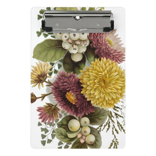 Blume Mum Floral Mini Klemmbrett (Vorderseite)