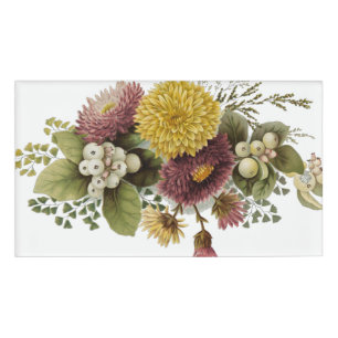 Blume Mum Floral Namenschild