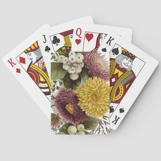 Blume Mum Floral Spielkarten (Rückseite)