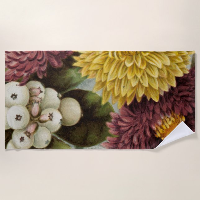 Blume Mum Floral Strandtuch (Vorderseite)