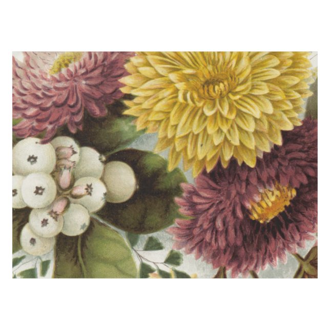 Blume Mum Floral Tischdecke (Vorderseite (Horizontal))