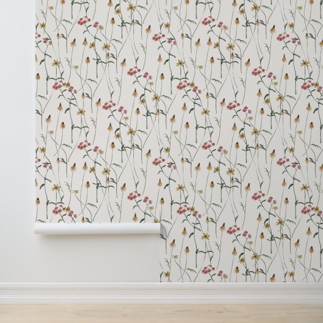 Blume Mural Watercolor Wallpaper Tapete (Anwendung)