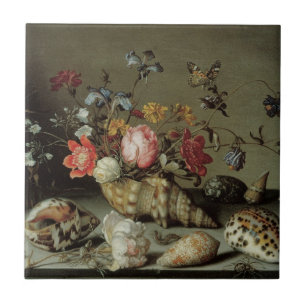Blume, Muscheln und Insekten Balthasar van der Ast Fliese