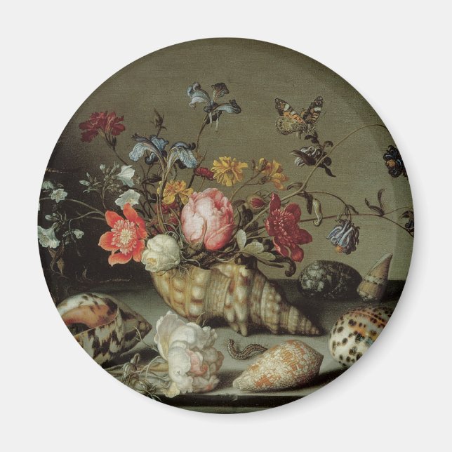 Blume, Muscheln und Insekten Balthasar van der Ast Magnet (Vorne)