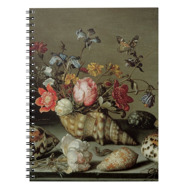 Blume, Muscheln und Insekten Balthasar van der Ast Notizblock (Vorderseite)