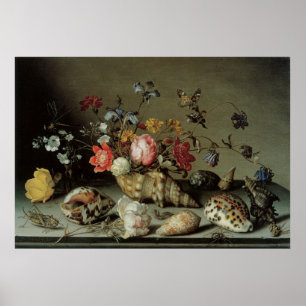 Blume, Muscheln und Insekten Balthasar van der Ast Poster