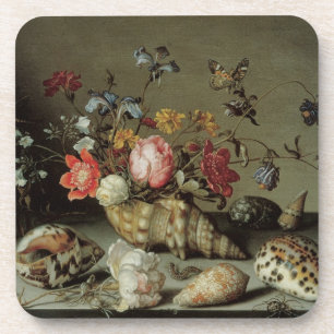 Blume, Muscheln und Insekten Balthasar van der Ast Untersetzer