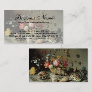 Blume, Muscheln und Insekten Balthasar van der Ast Visitenkarte
