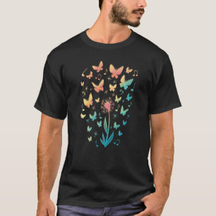 Blume Music Butterflies Musical Notes Nature T-Shirt