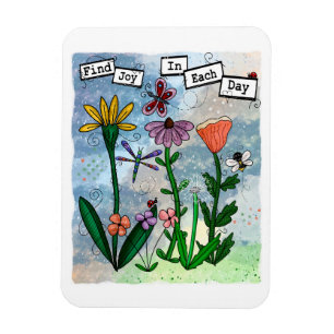 Blume, Musical Notes und Joy Artwork Magnet