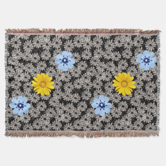 Blume Muster 19 b. Black BG Decke (Vorderseite)