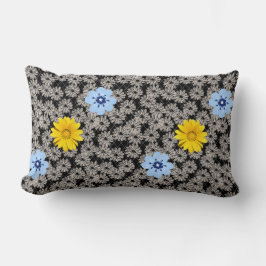 Blume Muster 19 b. Black BG Lendenkissen