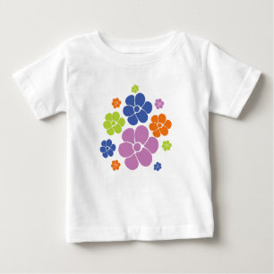 Blume Muster - Blau, orange, Lila, grün Baby T-shirt