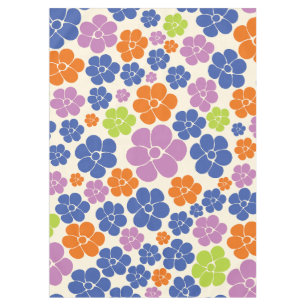 Blume Muster - Blau, orange, Lila, grün Tischdecke