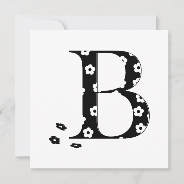 Blume Muster Buchstabe B (Vorderseite)