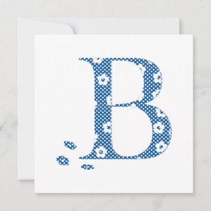 Blume Muster Buchstabe B (blau)