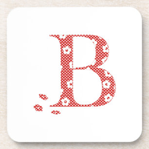Blume Muster Buchstabe B (rot) Getränkeuntersetzer