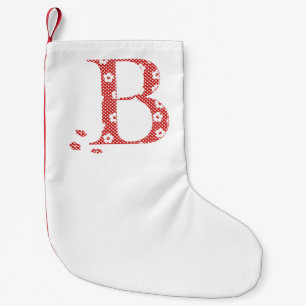 Blume Muster Buchstabe B (rot) Kleiner Weihnachtsstrumpf