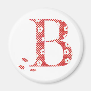 Blume Muster Buchstabe B (rot) Magnet