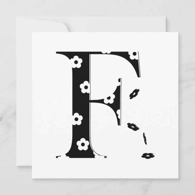 Blume Muster Buchstabe F (Vorderseite)