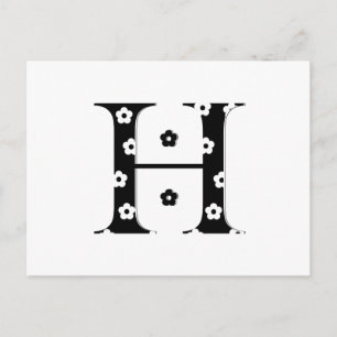 Blume Muster Buchstabe H Postkarte
