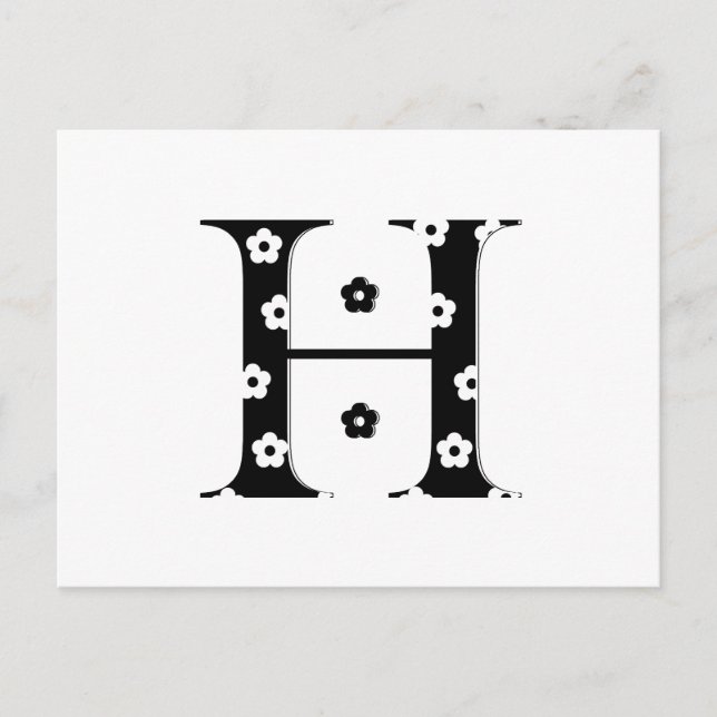 Blume Muster Buchstabe H Postkarte (Vorderseite)