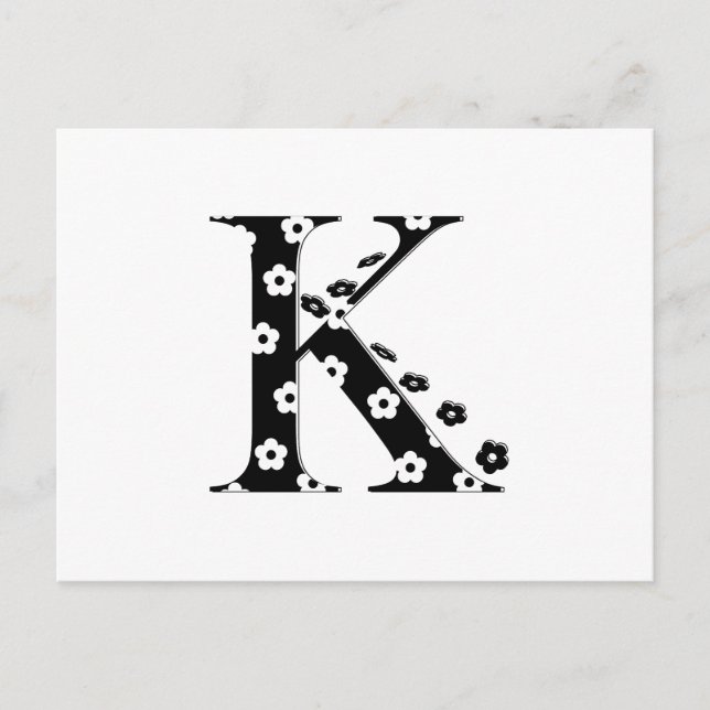 Blume Muster Buchstabe K Postkarte (Vorderseite)