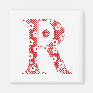 Blume Muster Buchstabe R (rot) Magnet