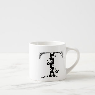 Blume Muster Buchstabe T Espressotasse