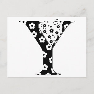 Blume Muster Buchstabe Y Postkarte