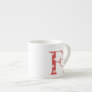 Blume Muster Buchstaben F (rot) Espressotasse