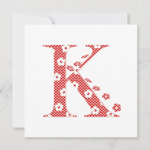 Blume Muster Buchstaben K (rot)
