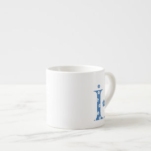 Blume Muster Buchstaben L (blau) Espressotasse