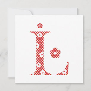 Blume Muster Buchstaben L (rot)